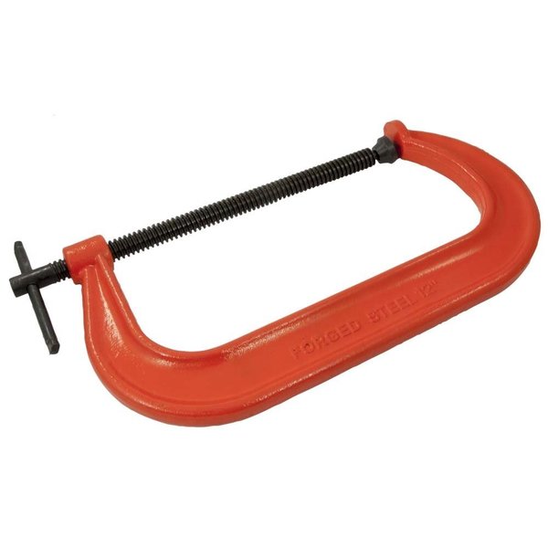 Dynamic Tools 12" Drop Forged C-Clamp, 0 - 12" Capacity D090007